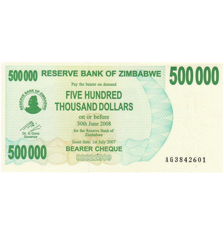 Zimbabue 500.000 Dólares  2007  Pick 51